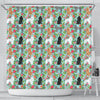 Poodle Dog Floral Print Shower Curtains-Free Shipping