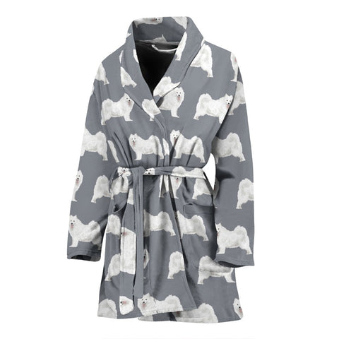 Samoyed Dog Pattern Print Women's Bath Rob-Free Shipping