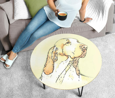 Bracco Italiano Dog Print Circular Coffee Table