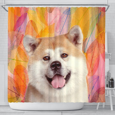 Cute Akita Inu Dog Print Shower Curtains-Free Shipping