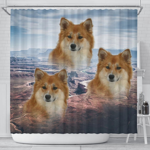 Icelandic Sheepdog Print Shower Curtains-Free Shipping
