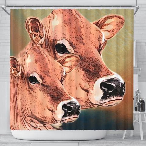 Jersey Cattle (Cow) Print Shower Curtain-Free Shipping