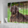 German Longhair Pointer Print Shower Curtains-Free Shipping
