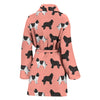 Newfoundland Dog Pattern Print Women's Bath Robe-Free Shipping