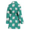 Pomeranian Dog Pattern Print Women's Bath Robe-Free Shipping