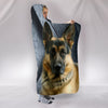 German Shepherd Print Hooded Blanket