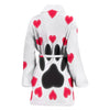 Paws Print With heart Women's Bath Robe-Free Shipping