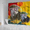 Blue and Yellow Macaw Print Shower Curtain-Free Shipping