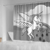 Cute Unicorn Print Shower Curtain-Free Shipping