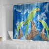 Rose Ringed Parakeet Print Shower Curtains-Free Shipping