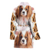 Cute Cavalier King Charles Spaniel Print Women's Bath Robe-Free Shipping