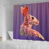 Rabbit Vector Art Print Shower Curtains-Free Shipping