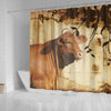 Red Brangus Cattle Print Shower Curtain-Free Shipping