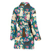 Labrador Retriever Dog Floral Print Women's Bath Robe-Free Shipping