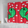 Fish Print On Red Shower Curtain-Free Shipping