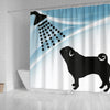 Cute Pug Dog Bath Print Shower Curtain-Free Shipping