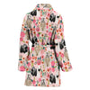 Tibetan Terrier Dog Floral Print Women's Bath Robe-Free Shipping