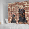 Miniature Pinscher Print Shower Curtains-Free Shipping