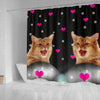 Somali cat Print Shower Curtain-Free Shipping