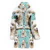 Samoyed Dog Art Print Women's Bath Rob-Free Shipping