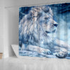 Snowy Lion Print Shower Curtains-Free Shipping