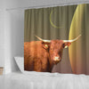 Salers Cattle (Cow) Print Shower Curtain-Free Shipping