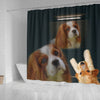 Cute Cavalier King Charles Spaniel Print Shower Curtain-Free Shipping