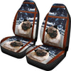 Pug Dog With Window Print Car Seat Covers- Free Shipping