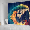 Blue And Yellow Macaw Parrot Vector Art Print Shower Curtains-Free Shipping