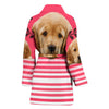 Cute Golden Retriever Dog Print Women's Bath Robe-Free Shipping