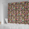 Airedale Terrier Dog Floral Print Shower Curtains-Free Shipping