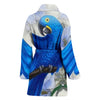 Hyacinth macaw Parrot Print Women's Bath Robe-Free Shipping