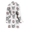 Cat With Paws Patterns Print Women's Bath Robe-Free Shipping
