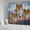 Icelandic Sheepdog Print Shower Curtains-Free Shipping