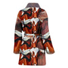 Texas Longhorn Cattle (Cow) Print Women's Bath Robe-Free Shipping