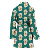 Golden Retriever Dog Pattern Print Women's Bath Robe-Free Shipping