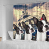 Boston Terrier Print Shower Curtains-Free Shipping