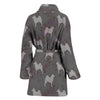 Norwegian Elkhound Dog Pattern Print Women's Bath Robe-Free Shipping