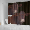 Cute Pinzgauer cattle (Cow) Print Shower Curtain-Free Shipping
