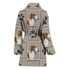 Borzoi dog With Paws Print Women's Bath Robe-Free Shipping