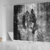 German Shepherd Black And White Print Shower Curtains-Free Shipping