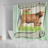 Red Brangus Cattle (Cow) Art Print Shower Curtain-Free Shipping