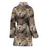Scottish Fold Cat Print Women's Bath Robe-Free Shipping