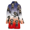 Scottish Deerhound Dog Print Women's Bath Robe-Free Shipping