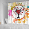 Colorful Love Tree Print Shower Curtain-Free Shipping