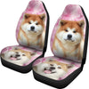 Akita Dog On Pink Print Car Seat Covers-Free Shipping