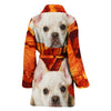 Lovely French Bulldog Print Women's Bath Robe-Free Shipping