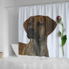 Plott Hound Dog Print Shower Curtain-Free Shipping