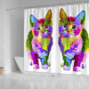 Lovely Cat Colorful Art Print Shower Curtains-Free Shipping