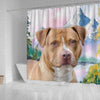 American Staffordshire Terrier Print Shower Curtains-Free Shipping